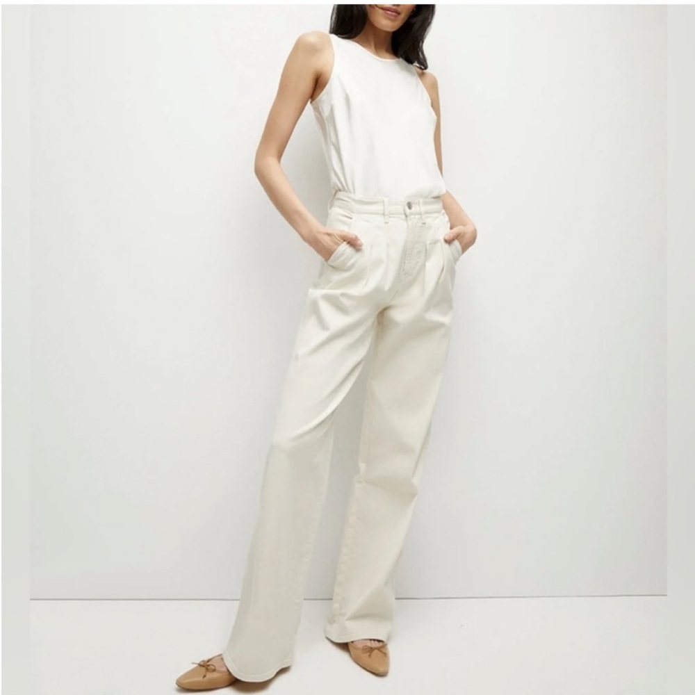 Veronica Beard Cream Wide Leg Pants